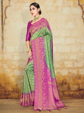 Stunning Green Banarasi Art Silk Woven Saree